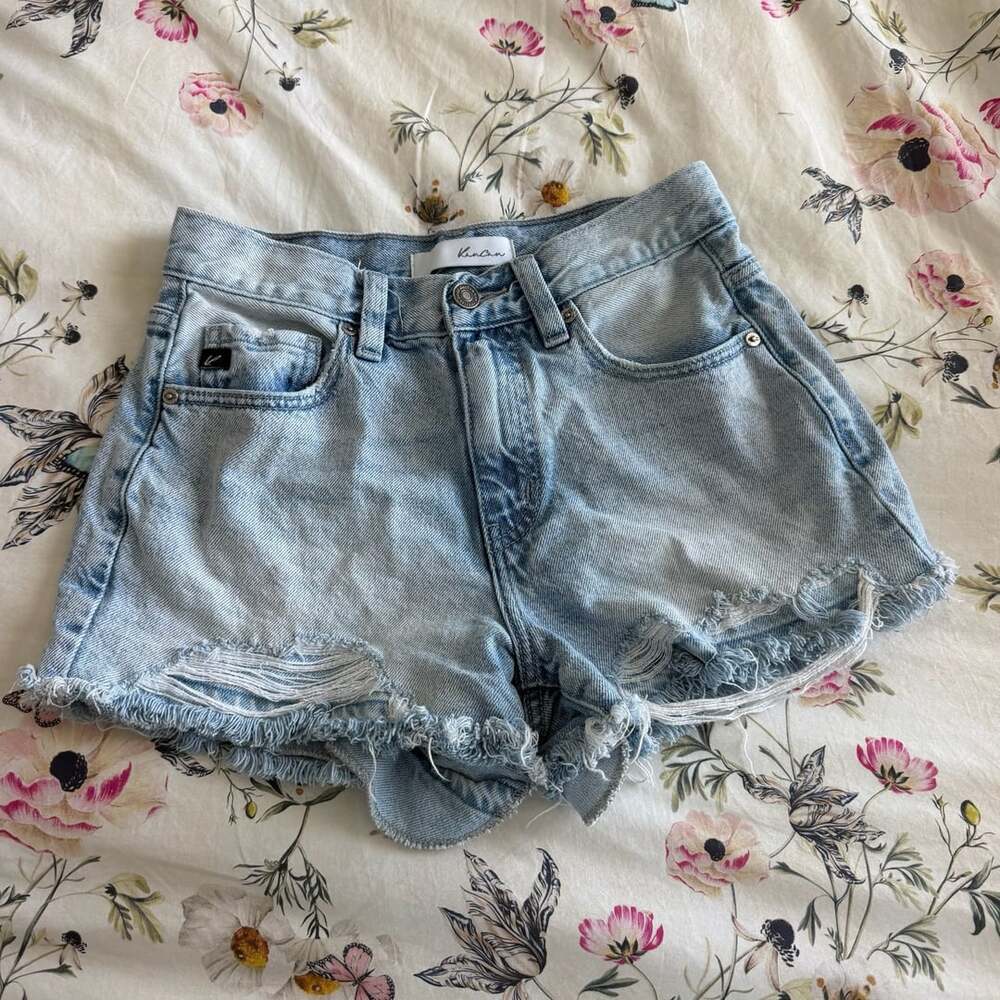 KanCan Distressed Denim Shorts